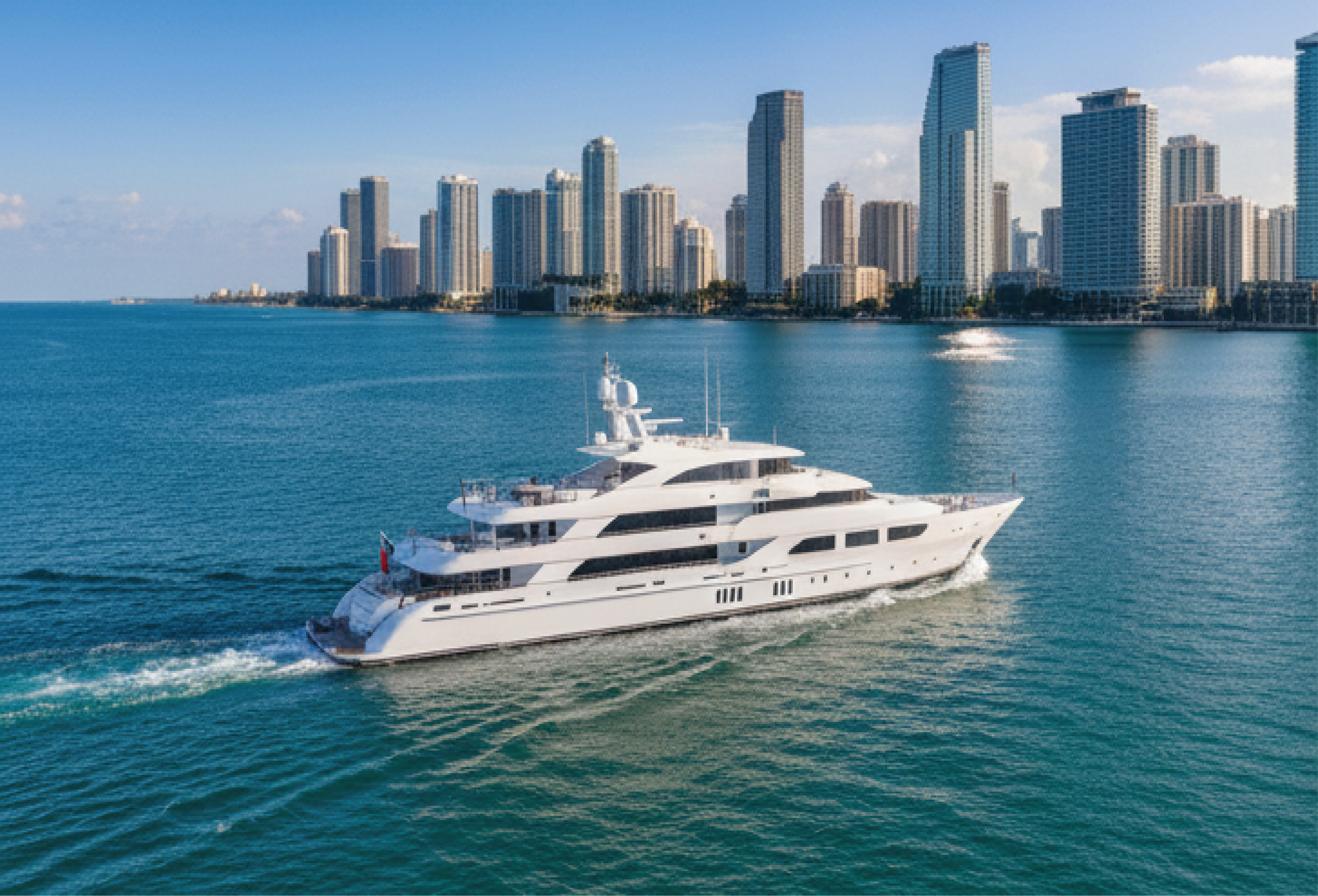 Miami skyline representing Yacht USA inc. service area
